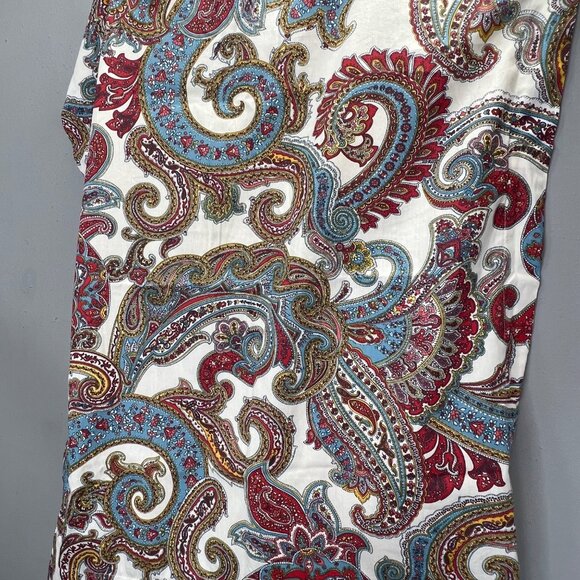 Lauren Ralph Lauren Pillow Shams Red Blue White Paisley Cotton Pair Set of 2 - Picture 3 of 5
